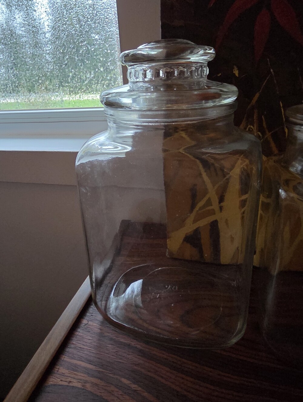 Lee Smith Glass Clear Rectangle Vintage MCM Farmhouse Country Cottage Canister